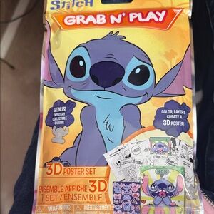 Disney Stitch 3D Poster Set - Yellow and Blue